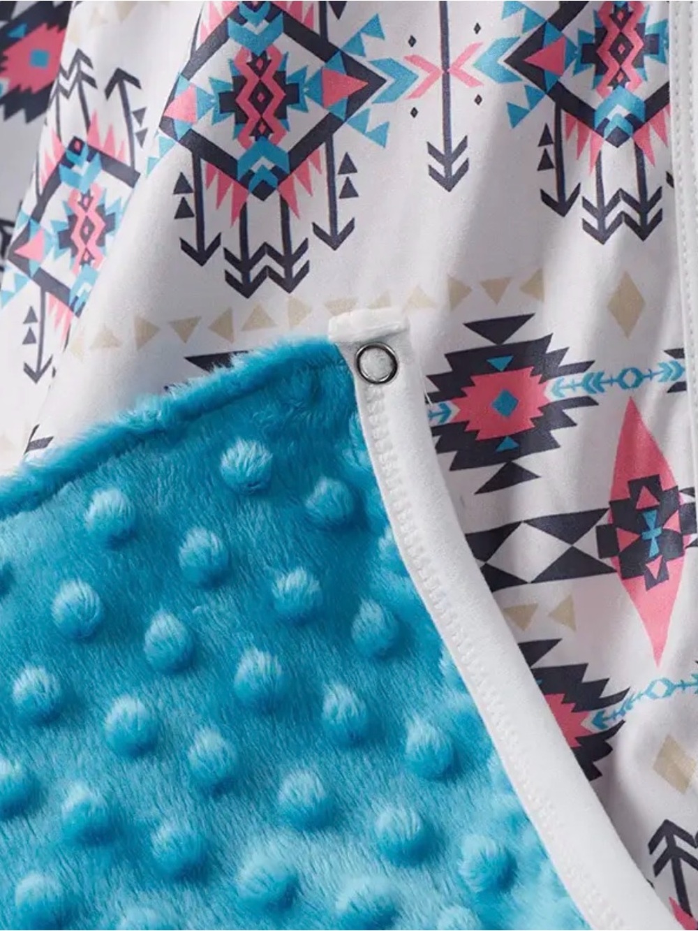 Boho Aztec Baby Car seat Cover in Blue and Pink - Picture 3 of 3